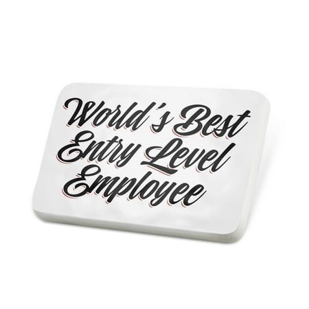 Porcelein Pin Vintage Lettering World's Best Entry Level Employee Lapel Badge – (Best Entry Level Receiver)
