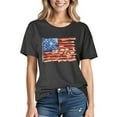 thumbnail image 2 of PXLKNZH Fourth of July Shirts for Women Short Sleeve American Flag Patriotic Tops 2025 Independence Day Crewneck Festival Blouses,Black,M, 2 of 6