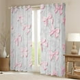 thumbnail image 2 of Manfei Cartoon Bow Tie Blackout Curtains,Pink Gray Graffiti Curtains Pack of 2 (38x45 Each),Princess Pink Bow Window Curtains For Teens,Luxury Bedroom Decor, 2 of 6