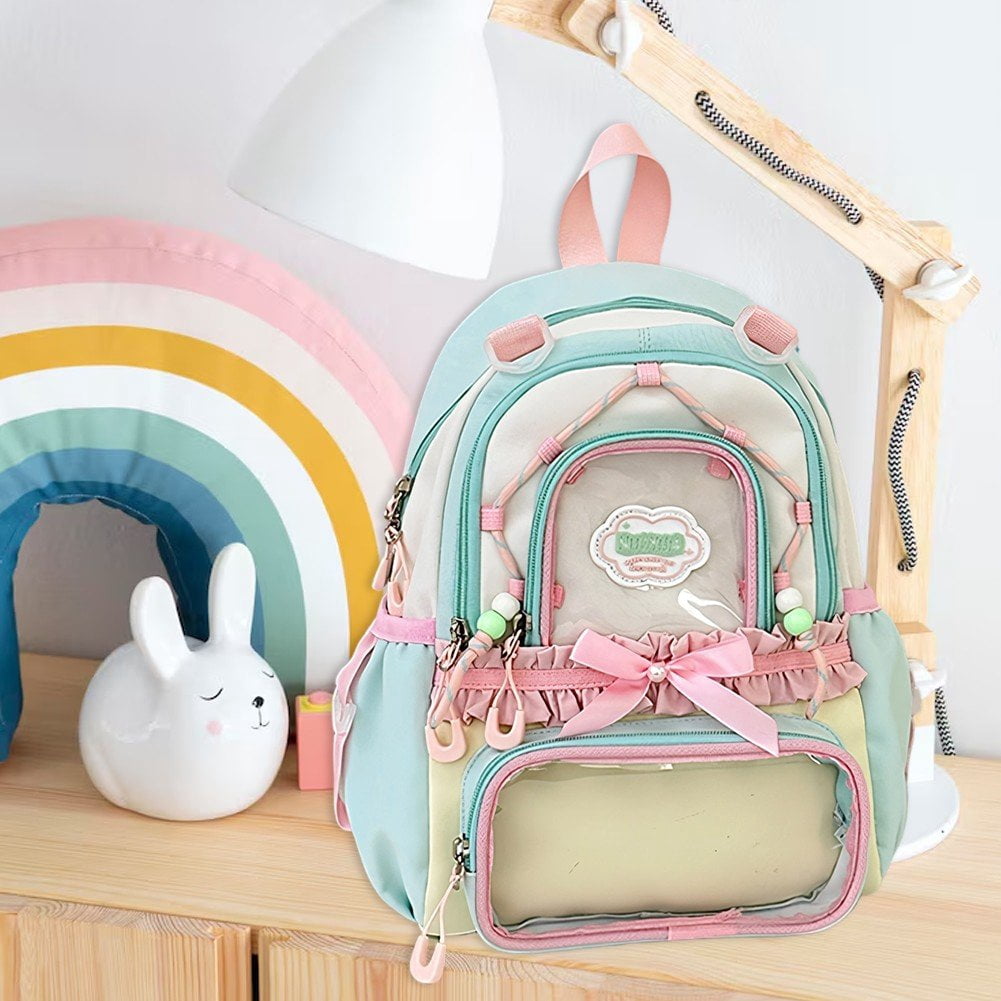 Slccxzc Kawaii Backpack Cute Aesthetic Ita Backpack, Y2K Large Capacity Bag Book Bags With Window Show