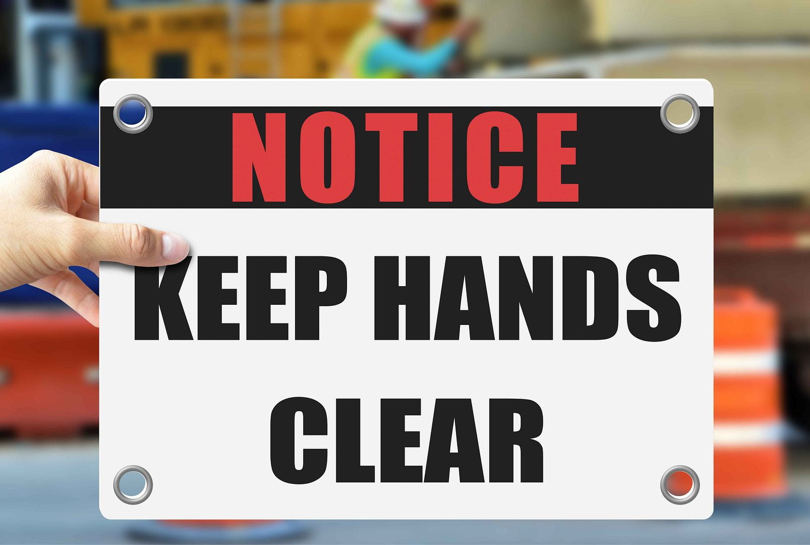 KEEP HANDS CLEAR Warning Notice Caution Danger 3mm PVC Sign