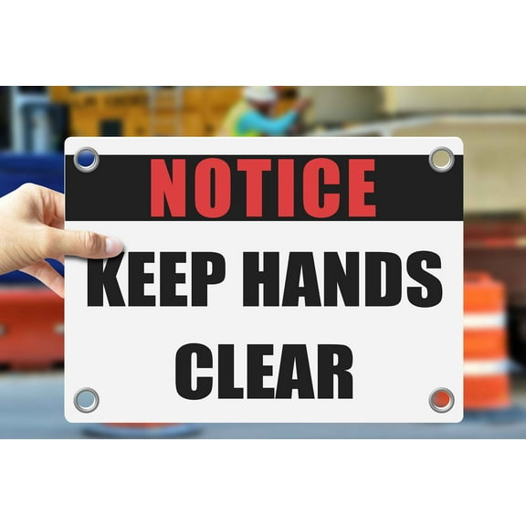 KEEP HANDS CLEAR | Warning Notice Caution Danger 3mm PVC Sign