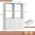 thumbnail image 2 of Homieasy 4FT (48 Inch) Closet Organizer System,Set of 2 - 6 Wood Drawers, 2 Hanging Rods & 2 Shelves, Heavy Duty Walk-in Closet Storage, White, 2 of 5