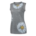 thumbnail image 4 of Débardeur pour Femme Débardeur Imprimé Marguerite Col Rond T-Shirts Chemisier Graphique, 4 of 6