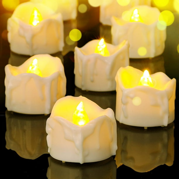 Paquete de 12 Velas LED de Té con Temporizador Operadas con Batería Yakpo
