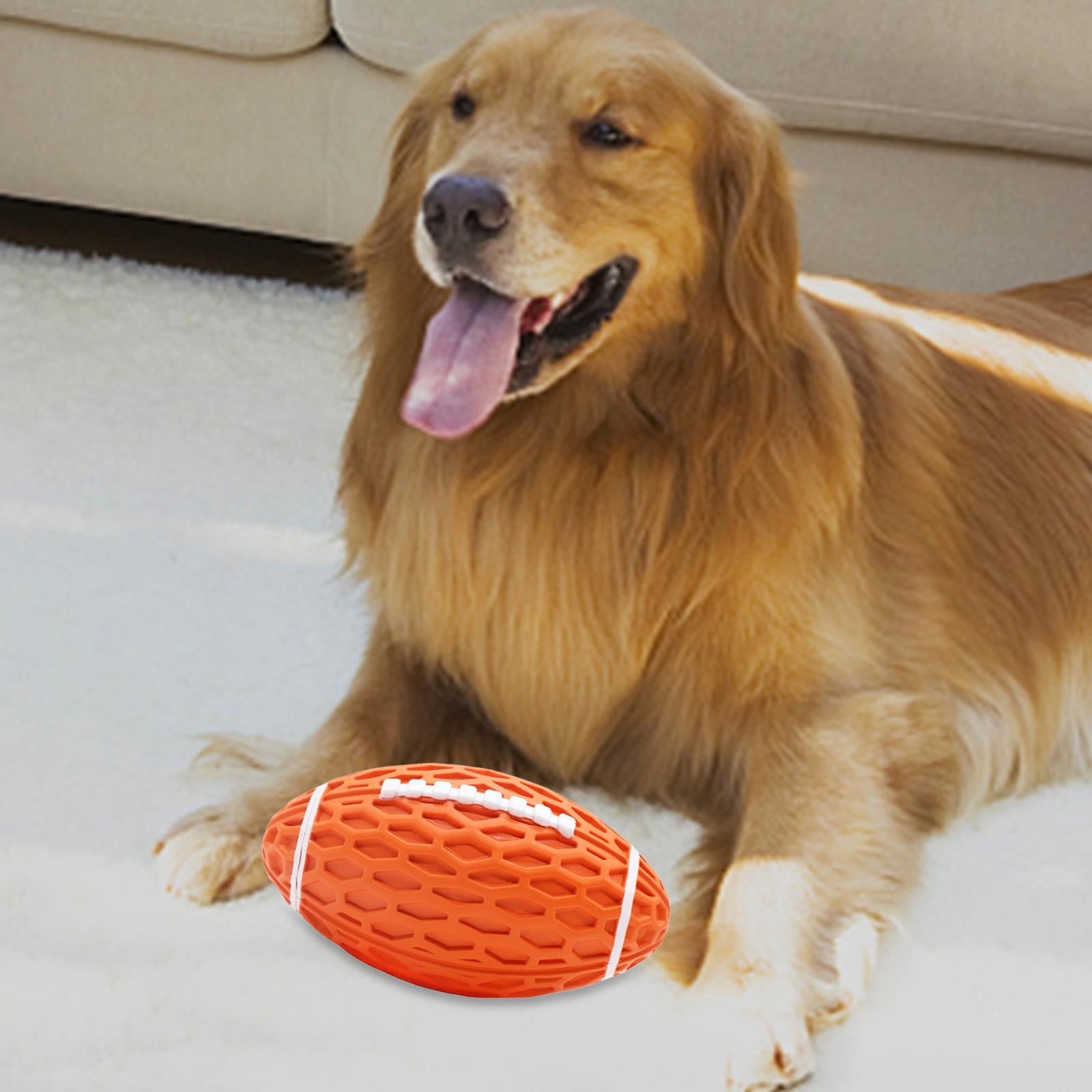 Bvdfgk Dog Toy Balls ,Interactive Ball, Rugby ,Pet Squeaky Toys ,Balls Dog Chew Toy for Orange Large