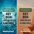 thumbnail image 5 of (2 Pack) Key Box For Police And EMS Only OSHA Emergency Sign 5 Inch X 3.5 Inch Vinyl Label Decal Sticker Weather Resistant, UV Protected for Workplace, Business, and Construction Site,, 5 of 7