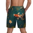 thumbnail image 2 of Lsque Mens Swim Trunks Koi Pond Lilies Pattern - Bathing Suit Compression Liner - Beach Swim Shorts Swimwear - (S-3XL) - Stretch Quick Dry -Medium, 2 of 9