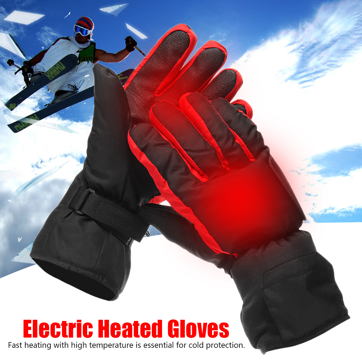 Electric Heating Gloves Waterproof Full Finger Hands Warm Breathable