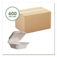 thumbnail image 4 of Vegware White Molded Fiber Clamshell Containers, 6 x 12 x 2, White, Sugarcane, 400/Carton, 4 of 6
