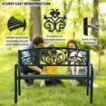 thumbnail image 2 of Outdoor Park Bench Patio Garden Bench Metal Porch Bench 50" Length 400 LBS Weight Capacity for Yard, Patio, Garden, Work Entryway, Green, 2 of 7