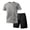 Light Gray, variant on Men's 2 Pieces Athletic Set Breathable Mesh Short Sleeve T-Shirt & Shorts Lightweight Workout Gym Clothes for Running Dark Gray L