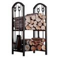thumbnail image 1 of Fire Beauty Support de Bûches de Cheminée 5 Pcs avec Outils, Noir, 1 of 1