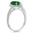 thumbnail image 4 of 2.38 ct Pear Cut Simulated Emerald with Simulated Diamond Halo Accents 14K White Gold Womens Engagement Ring, 4 of 6