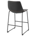 thumbnail image 4 of Heavenly Collection Ensemble de 2 tabourets hauteur comptoir, siège rembourré noir avec base en métal noir, style moderne pour comptoir de cuisine, 4 of 9