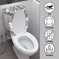 thumbnail image 3 of HELLHERO Leaf Pattern Soft Polyester Toilet Seat Lid Cover Fits All Toilet Shapes Bathroom Toilet Cozy Set & Stays in Place for Household, 3 of 7