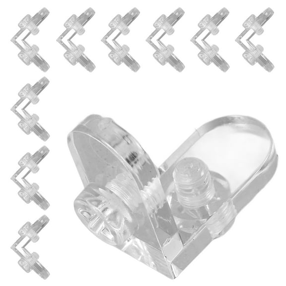 EXHUMKY 10Pcs Transparent Acrylic Corner Brackets L Shape Shelf Braces Durable for Home