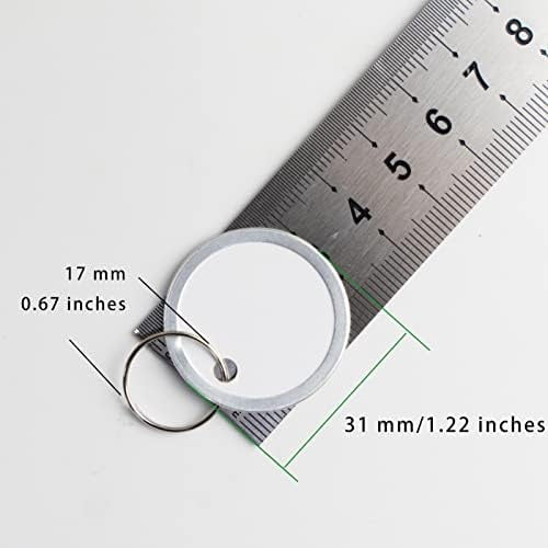 180 Pieces Metal Rim Tags Key Tags Round Paper Tags with Metal Rings for Car Keys and Door Keys,White