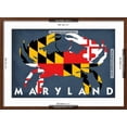 thumbnail image 5 of Art.com Maryland - Crab Flag Art Print by Lantern Press, Brown Frame Wall Art, 29" x 21", 5 of 5