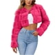 thumbnail image 2 of Chaqueta de abrigo cálida para mujer, de invierno, con cuello liso, 2 of 7