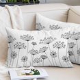 thumbnail image 2 of Black Dandelion Throw Pillow Covers, Spring Country Modern Minimalist Flower Soft Breathable Pillow Cases with Invisible Zipper, King Size Pillowcases for Couch Bed Sofa Chair 20x36 Inches, 2 of 9