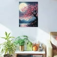 thumbnail image 5 of ZFLMY Tree Pink Flowers Full Moon Canvas Print Wall Decor 12x16 12x16in, 5 of 5