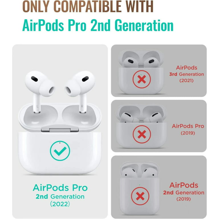AirPods Pro Case Cover with Keychain, Luxury Shock-Absorbing Premium AirPods Pro Protective Cover Case for AirPods Pro Wireless Charging Case, Front
