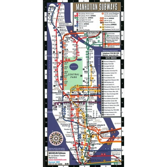 Michelin Streetwise Maps Streetwise Manhattan Bus Subway Map - Laminated Subway & Bus Map of Manhattan, New York, (Paperback)