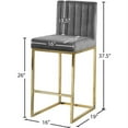 thumbnail image 5 of Meridian Furniture Giselle 26"H Velvet Counter Stool in Gray, 5 of 5