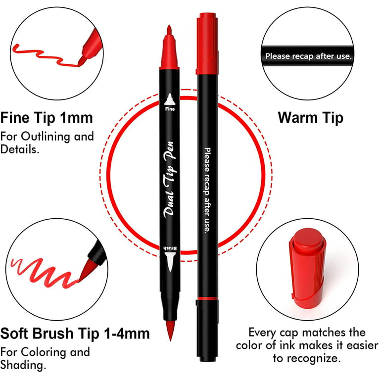 Dual Tip Art Markers Set Calligraphy Color Pen Marker Art Drawing Marker  Color Marker Pen Art Brush Marker WS1005 