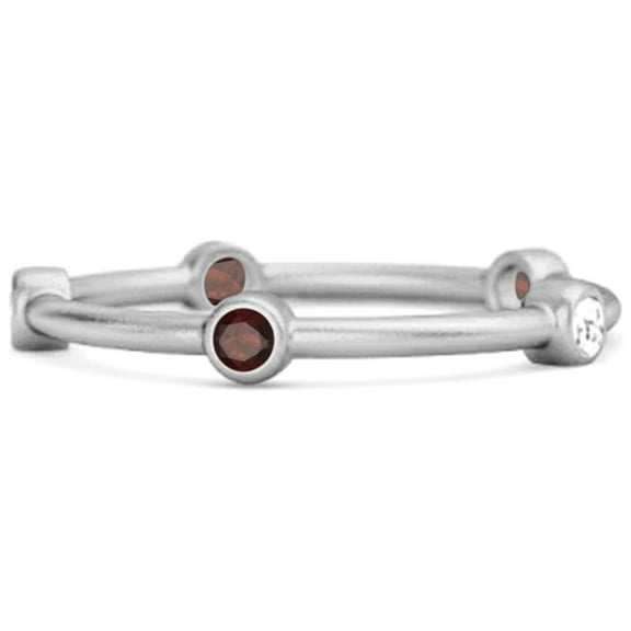 925 Sterling Silver 0.30 Ct Natural Garnet Stackable Women Valentines Day Gifts Ring