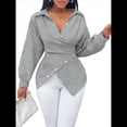 thumbnail image 1 of Blusa de Verano para Mujer, , con Rayas y Botones en la Parte Delantera, de Larga. Negro S, 1 of 6