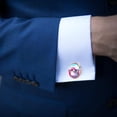 thumbnail image 4 of Alpaca Elegant Silver Men's Cufflinks Suitable for Formal Attire Made of Stainless Steel Ideal for Weddings and Business Meetings, 4 of 6