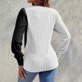 thumbnail image 4 of biudgviw Fall Sweater for Women Ribbed Color Block Crew Neck Casual Pullover Tops Lantern Long Sleeve Lightweight Tunic Blouses, 4 of 7