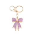 thumbnail image 1 of Hearth & Gear Sparkly Gold Plated Color Rhinestone Bow Keychains For Women Charms For Key Purse, 1 of 3