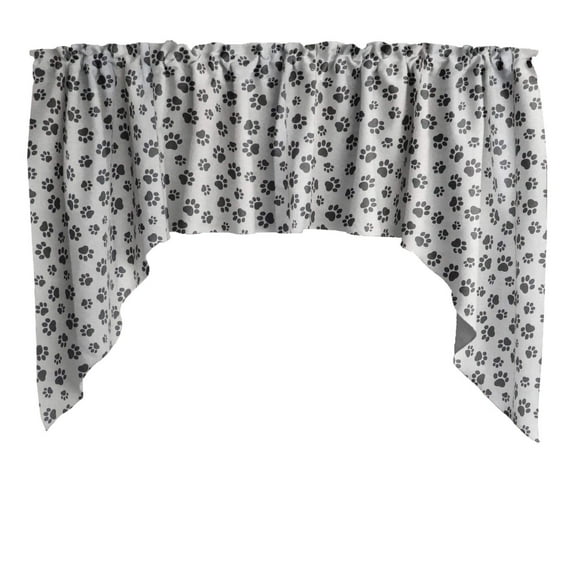 Swag Valance Cotton Paw Print 58" Wide / 36" Tall