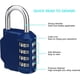 thumbnail image 3 of Combination Lock, 4 Digit Combination Padlock For Lockers Gym, Employee, School, Weatherproof Resettable Outdoor Combination Lock (blue, Pack Of 2), 3 of 5