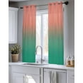 thumbnail image 5 of Red Green Ombre Sheer Curtains 54 Inch Length 2 Panels Set for Living Room/Bedroom, Modern Art Gradient Orange Kitchen Curtains Grommet Semi-Sheer Curtains Drapes Voile Window Treatments 42"x54"x2, 5 of 7