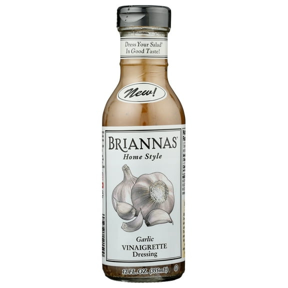 Pack of 6, Briannas Garlic Vinaigrette Dressing, 12 oz