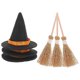 thumbnail image 1 of 3 Set of Mini Witch Hats Set Mini Hat Mini Witch Broom Set Miniature Witches Accessory for Halloween, 1 of 4