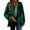Green, variant on QSAWXQZ Women's Fuzzy Plaid Coat Long Sleeve Button Down Lapel Cardigan Lounge Jacket with Pockets Coffee M