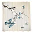 thumbnail image 2 of Ambesonne Japanese Shower Curtain, Coral Hues Cherry Blossoms, 69"Wx84"L, Cadet Blue, 2 of 4