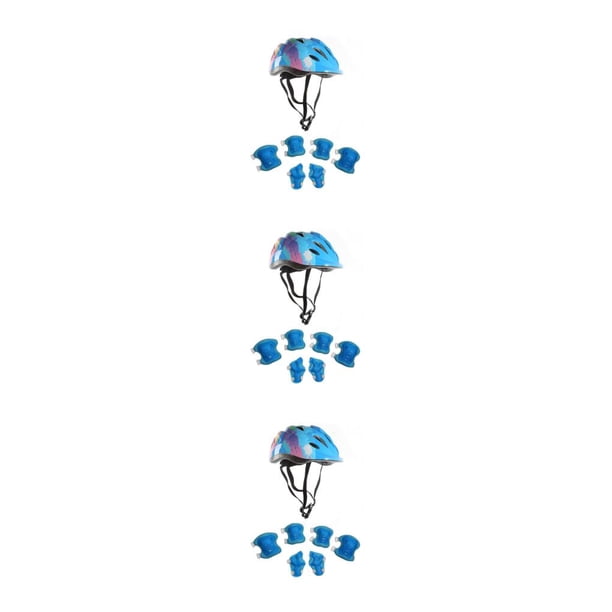 Casco con ruedas para niños Inteprter equipo de protección ajustable Rodillera y codera