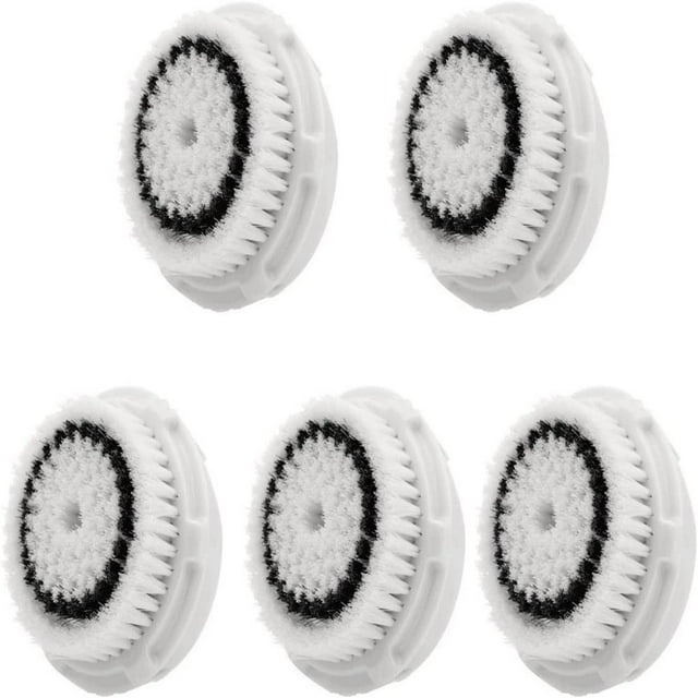 HLONK Sensitive Facial Brush Heads For Clarisonic. Face Cleansing Brush Heads For Daily Skin Care. Compatible With Clarisonic Mia Mia 2 Aria Pro And Plus Cleansing Systems. (5-Pack Sen