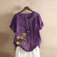 thumbnail image 4 of Camisetas de Manga Corta para Mujeres, Camiseta de Manga Corta Impresa Casual Hecha de 95% Poliéster 5% Spandex para Todas las Estaciones, Camisetas de Manga Corta para Mujeres, 4 of 6