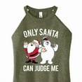 thumbnail image 3 of Frosty The Snowman - Christmas - Only Santa Can Judge Me - Juniors High Neck Tank Top, 3 of 5