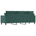 thumbnail image 3 of vidaXL 3-Seater Sofa Dark Green 180 cm Velvet, 3 of 5