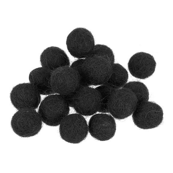 Uxcell Wool Felt Balls Beads Woolen Fabric 0.39" Black for Home Crafts 20Pcs
