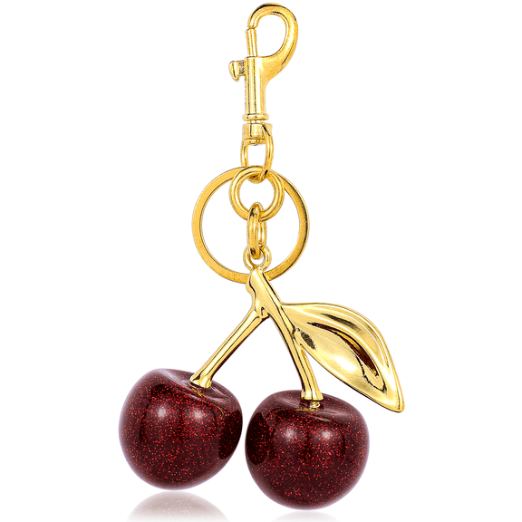Farcauo Cherry Keychain Fashion Bag Charms Cute Keychains for Women Kawaii Purse Charm Red Car Keyrings