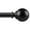 Black, variant on KAMANINA 3/4" Matte Round Ball Adjustable Single Curtain Rod, 28 - 48", Black